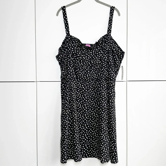 NWT Francesca’s Daisy Print Dress Black Size 3X Adjustable Straps Summer - Picture 1 of 13